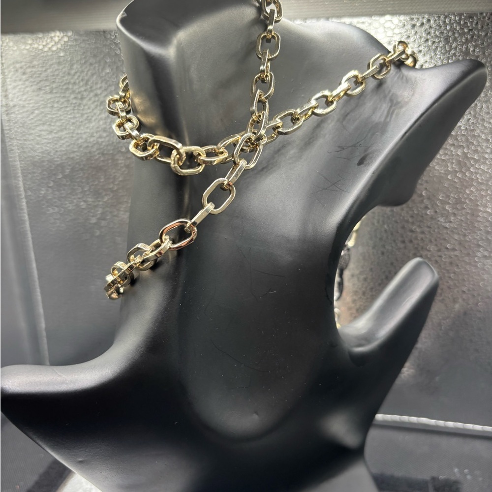 Elegant Gold and Silver Chain Necklace with Baroque Pearls Removable - Picture 6 of 6